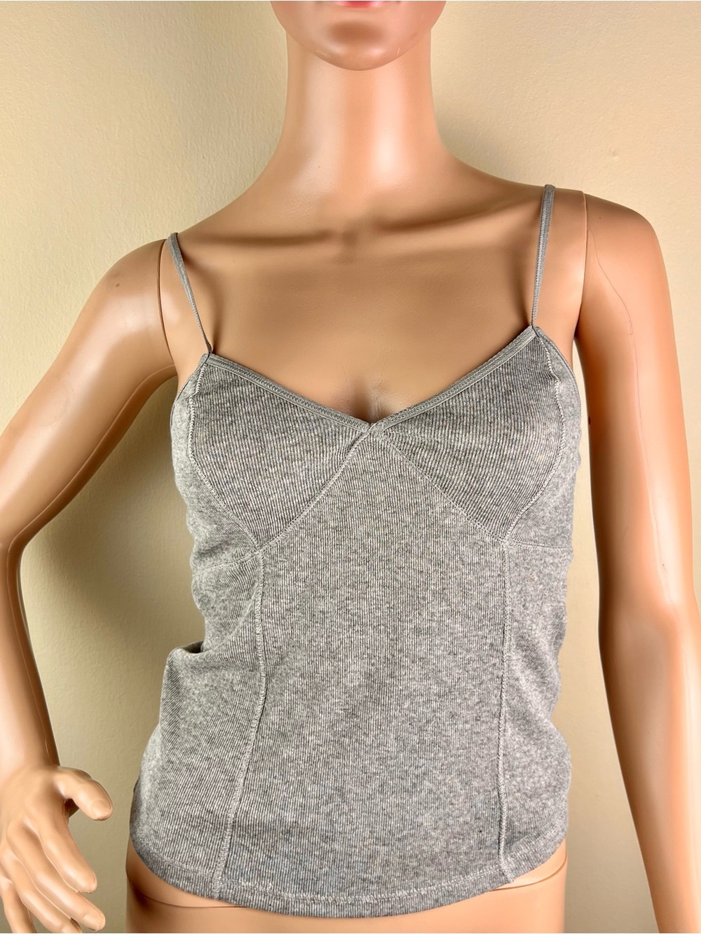 NEW ZARA TAUPE COTTON BLEND TANK TOP - Picture 2 of 6